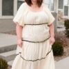 Annika Cream Ruffle Tiered Dress