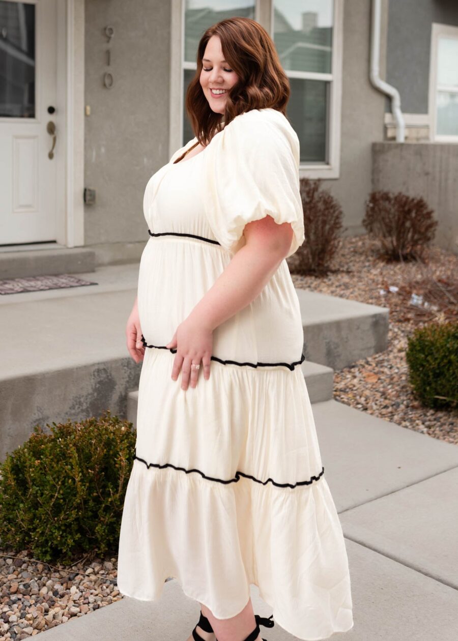 Annika Cream Ruffle Tiered Dress