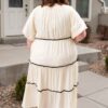 Annika Cream Ruffle Tiered Dress