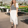 Annika White Striped Dress