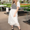 Annika White Striped Dress