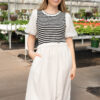 Annika White Striped Dress