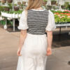 Annika White Striped Dress