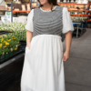 Annika White Striped Dress