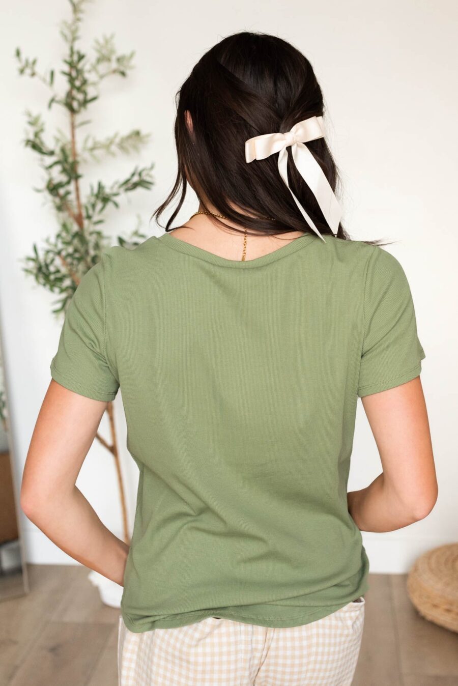 Ari Sage Ribbed Top