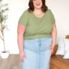 Ari Sage Ribbed Top