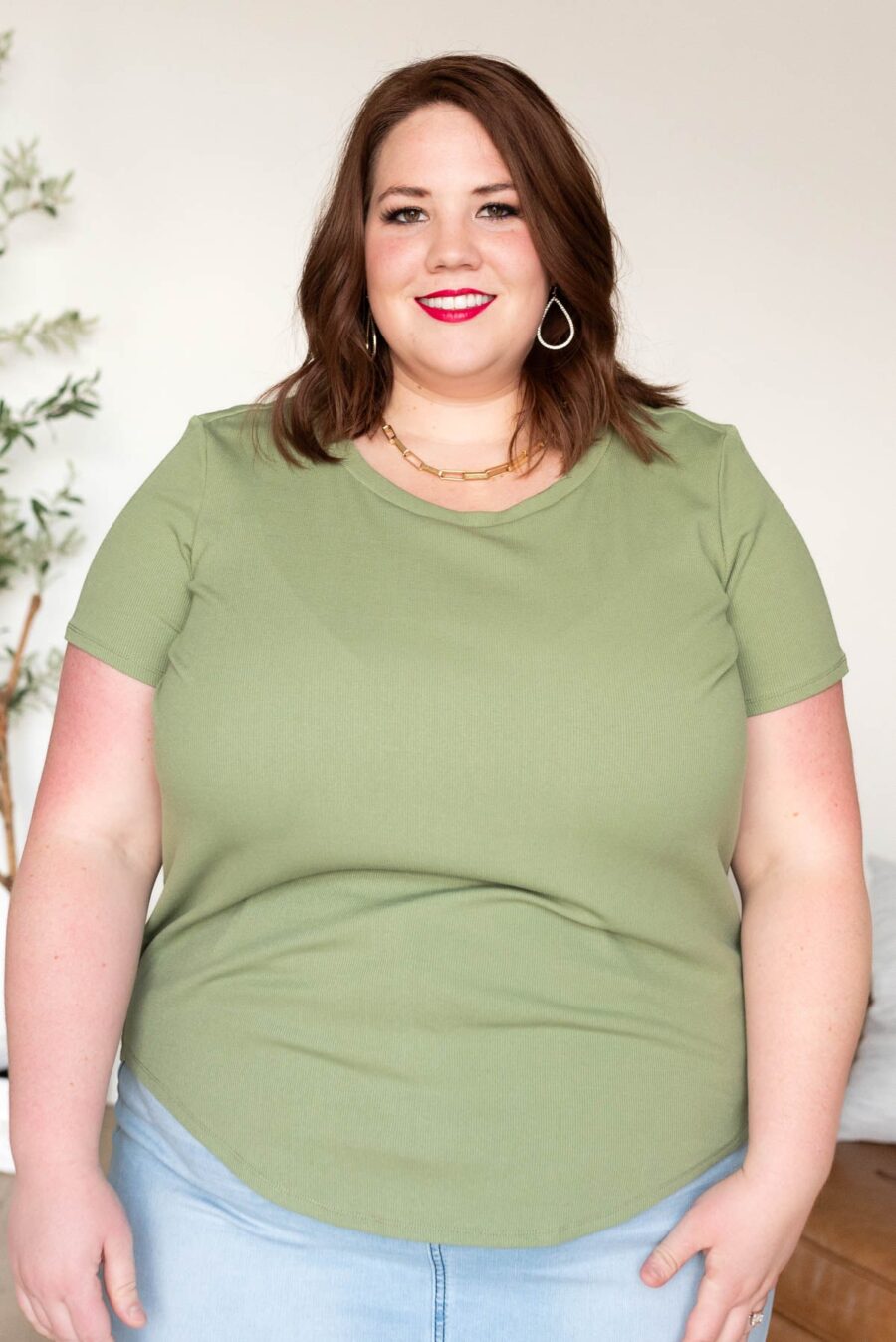 Ari Sage Ribbed Top