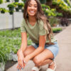 Ari Sage Ribbed Top