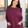 Aria Burgundy Pocket Sweater