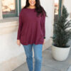 Aria Burgundy Pocket Sweater