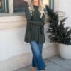 Aria Dark Green Pocket Sweater