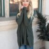 Aria Dark Green Pocket Sweater