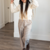 Ariana Coffee Plaid Pants