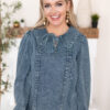 Arianna Chambray Denim Blouse