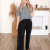 Arya Black Wide Leg Trousers