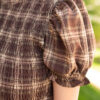 Aryah Brown Gingham Smocked Dress