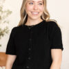 Ashley Black Puff Sleeve Cardigan