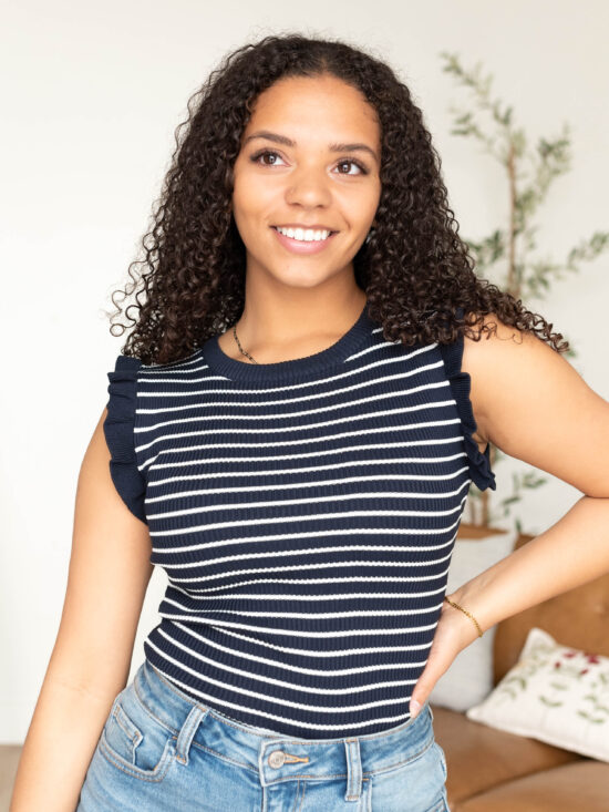 Ashley Navy Sweater Vest