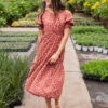 Ashlyn Brick Floral Dress