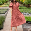 Ashlyn Brick Floral Dress