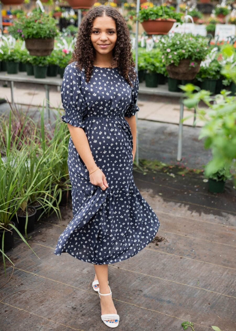 Ashlyn Navy Floral Dress