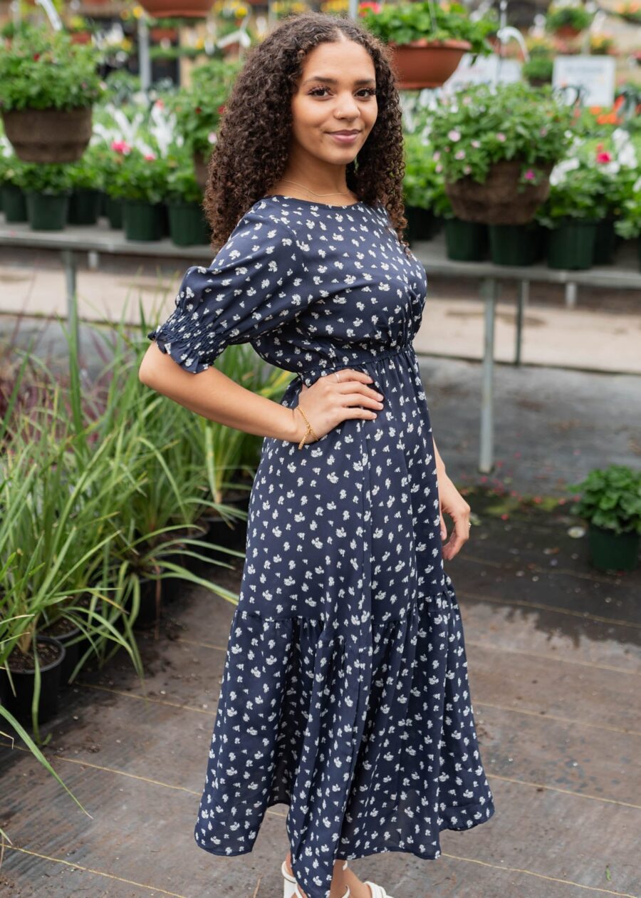 Ashlyn Navy Floral Dress
