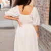 Atlas Cream Square Neck Dress