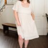 Atlas Cream Square Neck Dress