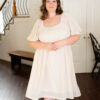 Atlas Cream Square Neck Dress