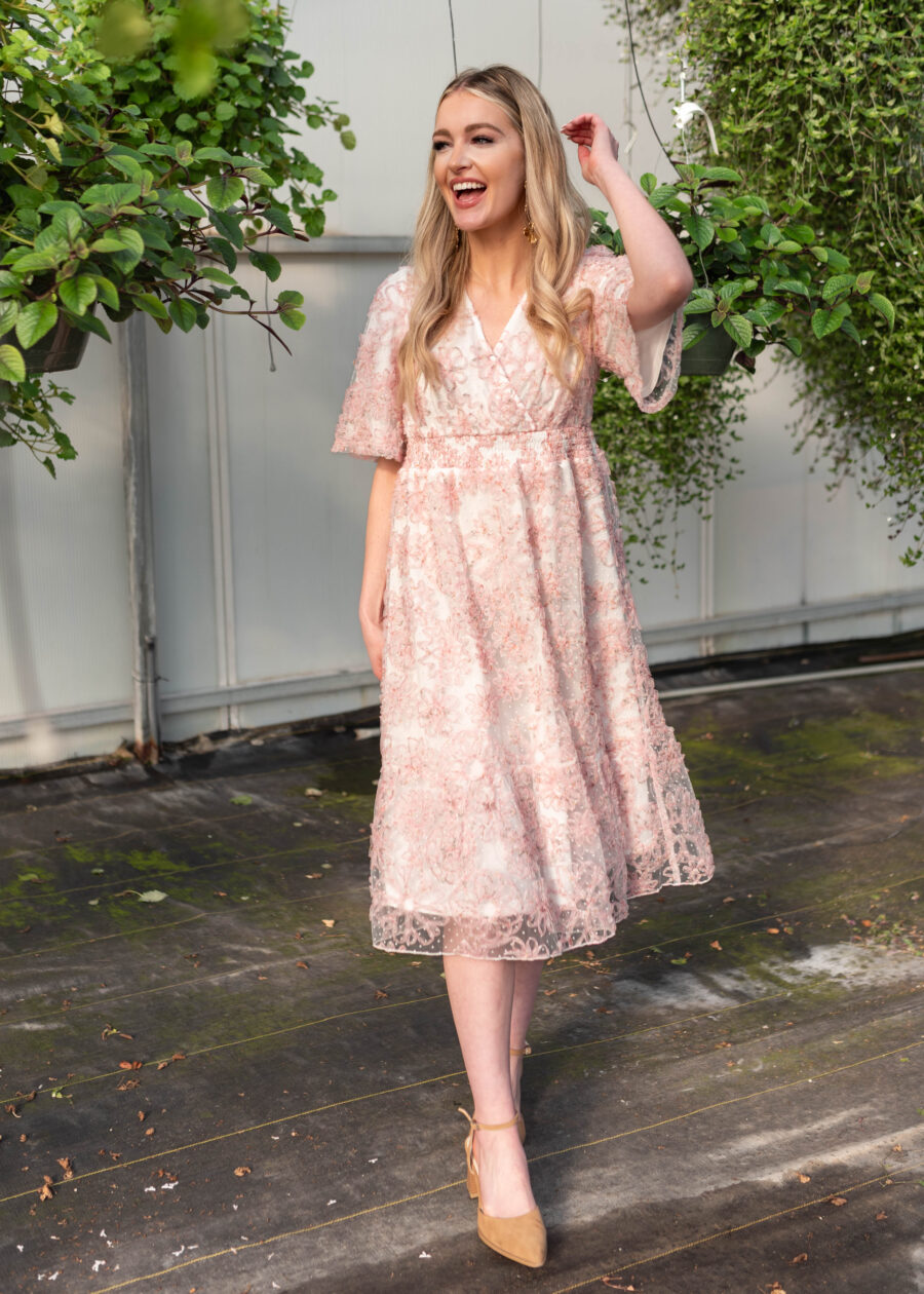 Aubree Pink Floral Dress