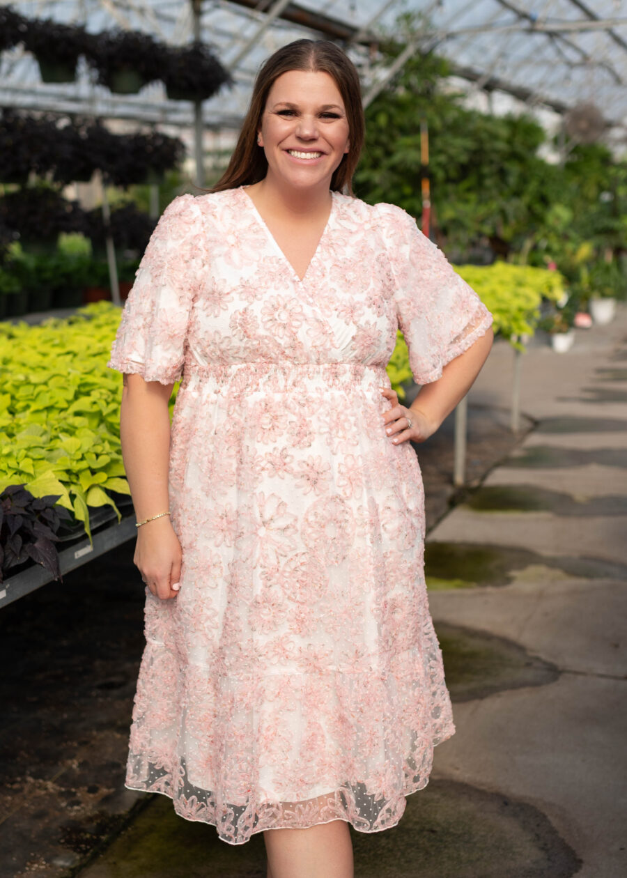 Aubree Pink Floral Dress