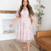 Aubree Pink Floral Dress