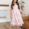 Aubree Pink Floral Dress