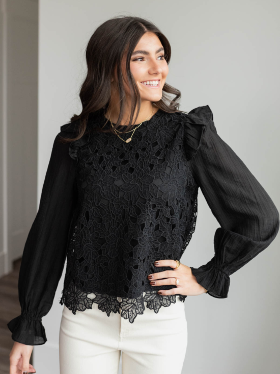 Aubrey Black Lace Top