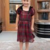 Aubrey Red Plaid Bow Little Girl Dress