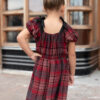 Aubrey Red Plaid Bow Little Girl Dress