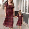Aubrey Red Plaid Bow Little Girl Dress