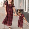 Aubrey Red Plaid Bow Little Girl Dress