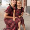 Aubrey Red Plaid Bow Little Girl Dress