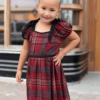 Aubrey Red Plaid Bow Little Girl Dress