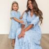 Audra Blue Floral Tiered Dress