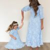 Audra Blue Floral Tiered Dress