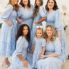 Audra Blue Floral Tiered Dress