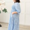 Audra Blue Floral Tiered Dress
