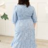 Audra Blue Floral Tiered Dress
