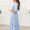 Audra Blue Floral Tiered Dress