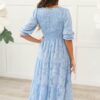 Audra Blue Floral Tiered Dress