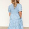 Audra Blue Floral Tiered Little Girl Dress