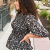Audrey Black Floral Top