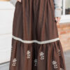 Aurora Brown Floral Embroidered Skirt
